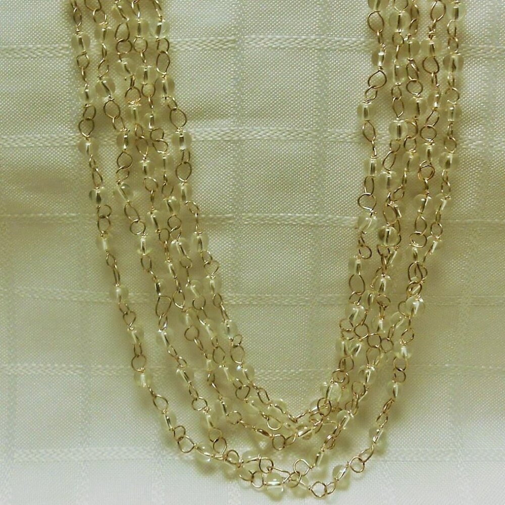 No63 Pretty handmade necklace with glass beads rows, two rows bracelet, earrings